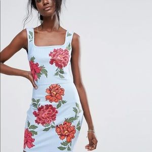 Missguided floral bandage mini dress